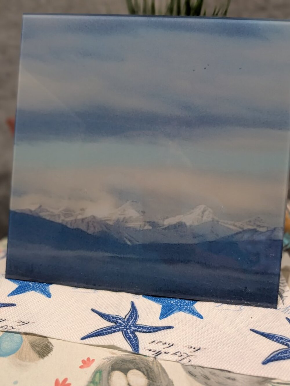 Fracture Me Glass Print- Snowcapped Rocky Mountains-Banff Canada With Fog